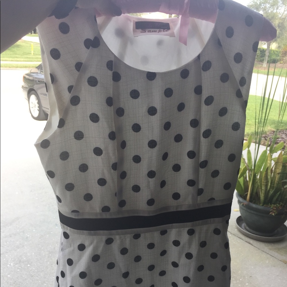 One of a kind NY polka dot dress embroidered